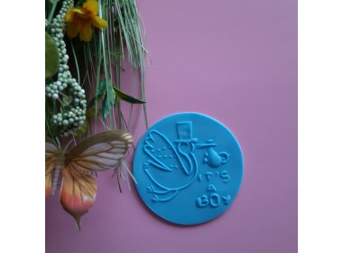 IT'S A BOY with Stork Embosser Stamp