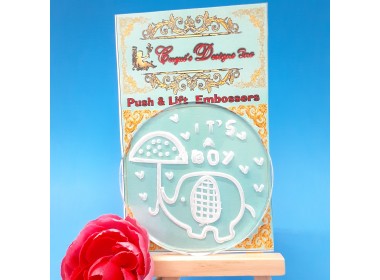 IT'S A BOY WITH ELEPHANT Embosser Stamp